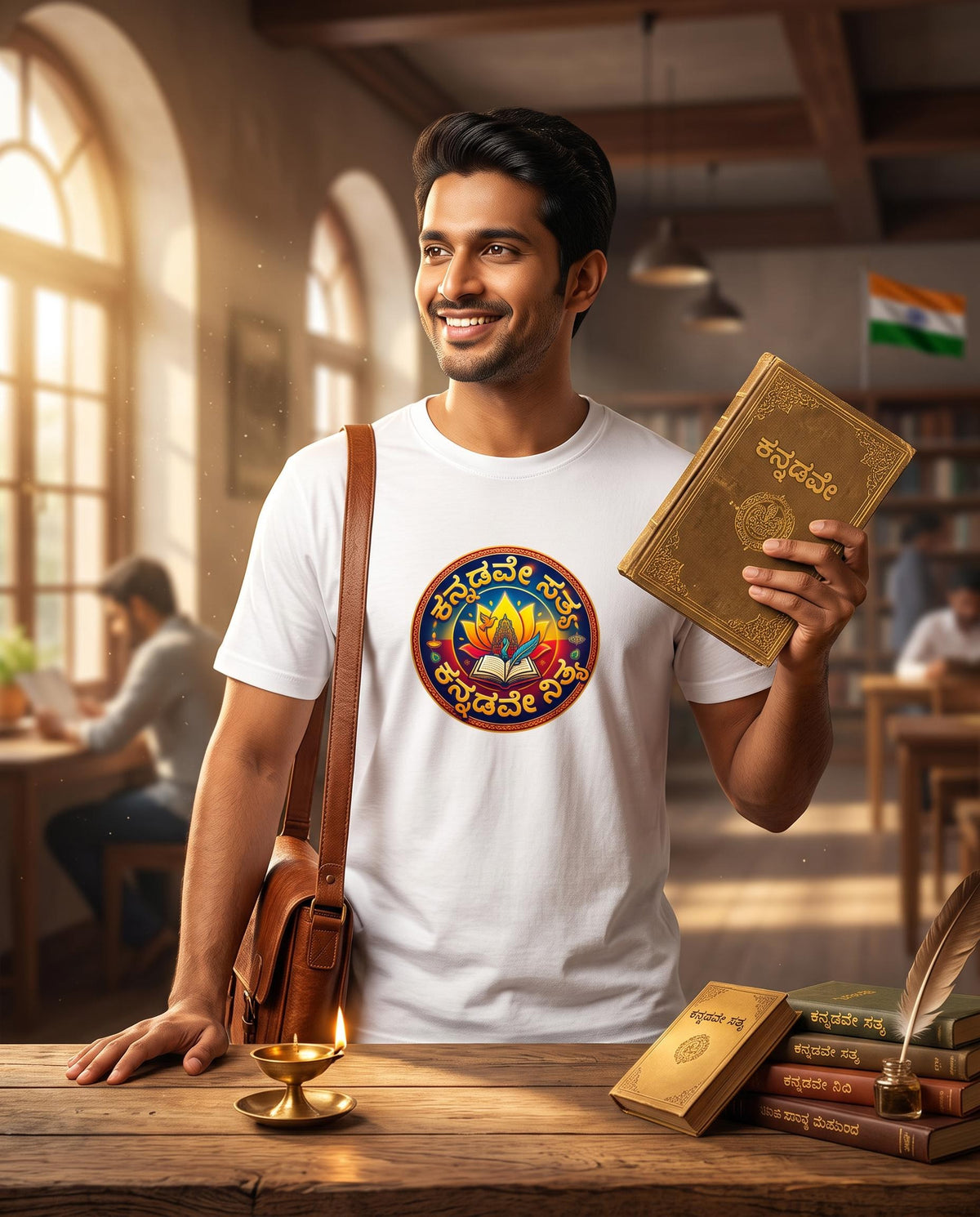 ಕನ್ನಡವೇ ಸತ್ಯ ಕನ್ನಡವೇ ನಿತ್ಯ (Kannadave Sathya Kannadave Nithya) Unisex Crew T-Shirt