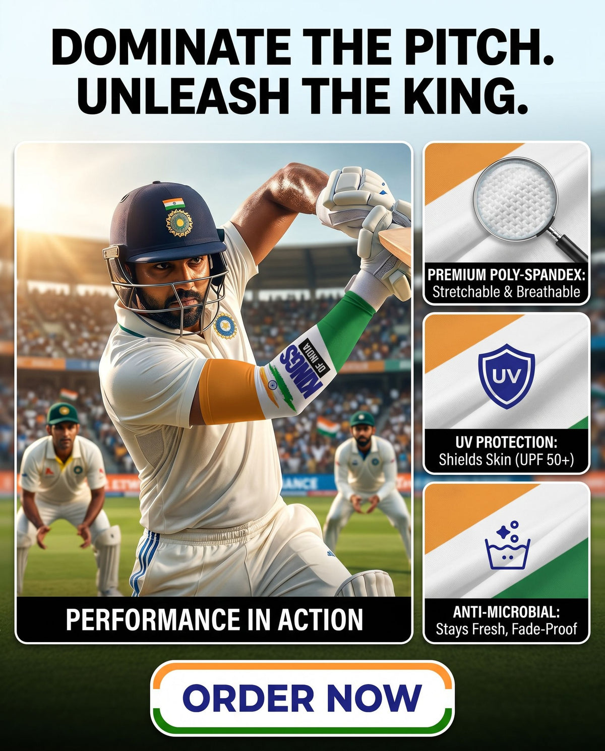 "Kings of India" Sports Arm Sleeves (Pack of 2)