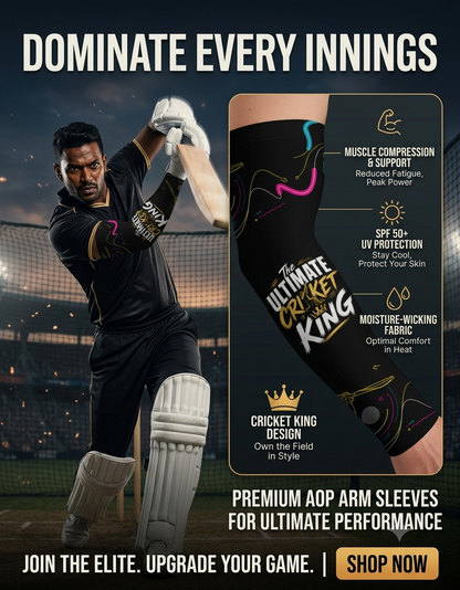 "The Ultimate Cricket King" Cricket Motivation Arm Sleeves