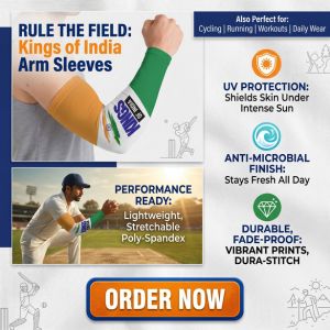"Kings of India" Cricket Motivation Arm Sleeves - (Pack of 2)
