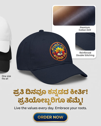 "ಕನ್ನಡವೇ ಸತ್ಯ ಕನ್ನಡವೇ ನಿತ್ಯ" Kannada Motivational BaseBall Cap