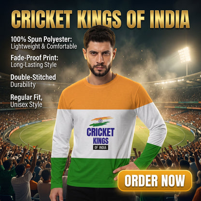 "Cricket Kings of India" Cricket Motivation Men's Full Sleeve Tee