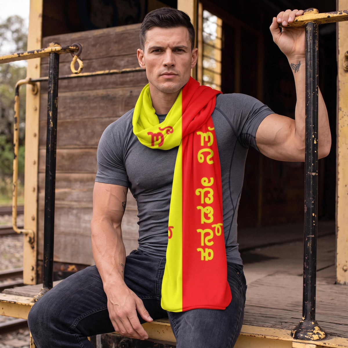 ಕನ್ನಡವೇ ಸತ್ಯ, ಕನ್ನಡವೇ ನಿತ್ಯ Men Kannada Motivational Stole