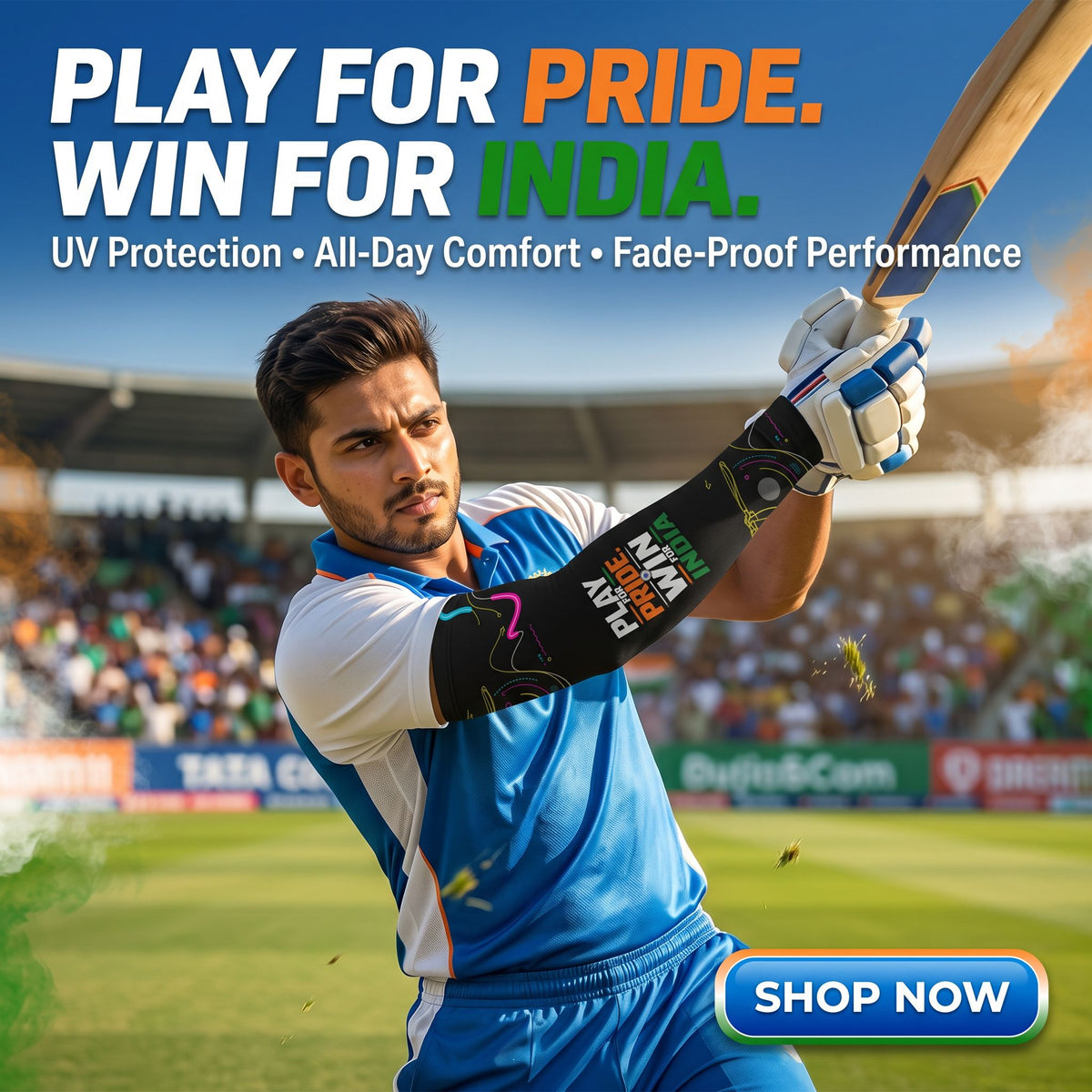 "Play for Pride Win for India" Sports Arm Sleeves (Pack of 2)