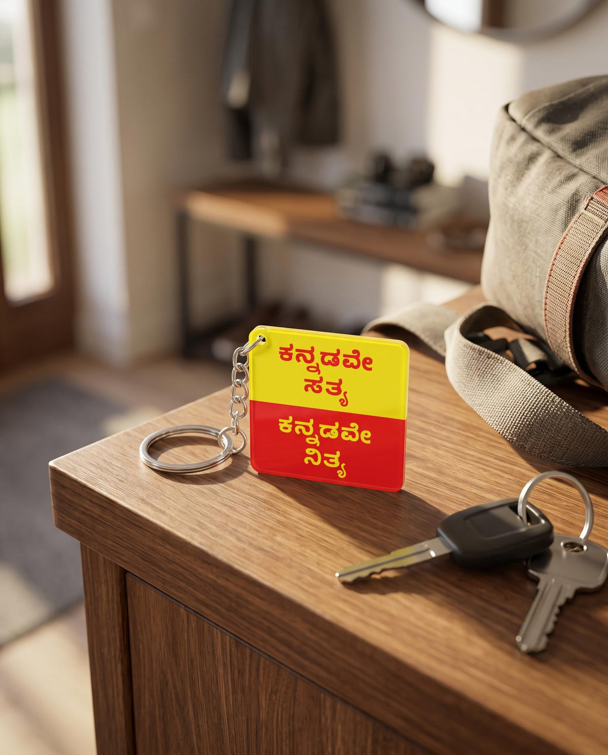 ಕನ್ನಡವೇ ಸತ್ಯ, ಕನ್ನಡವೇ ನಿತ್ಯ. Kannada Inspirational Keychain